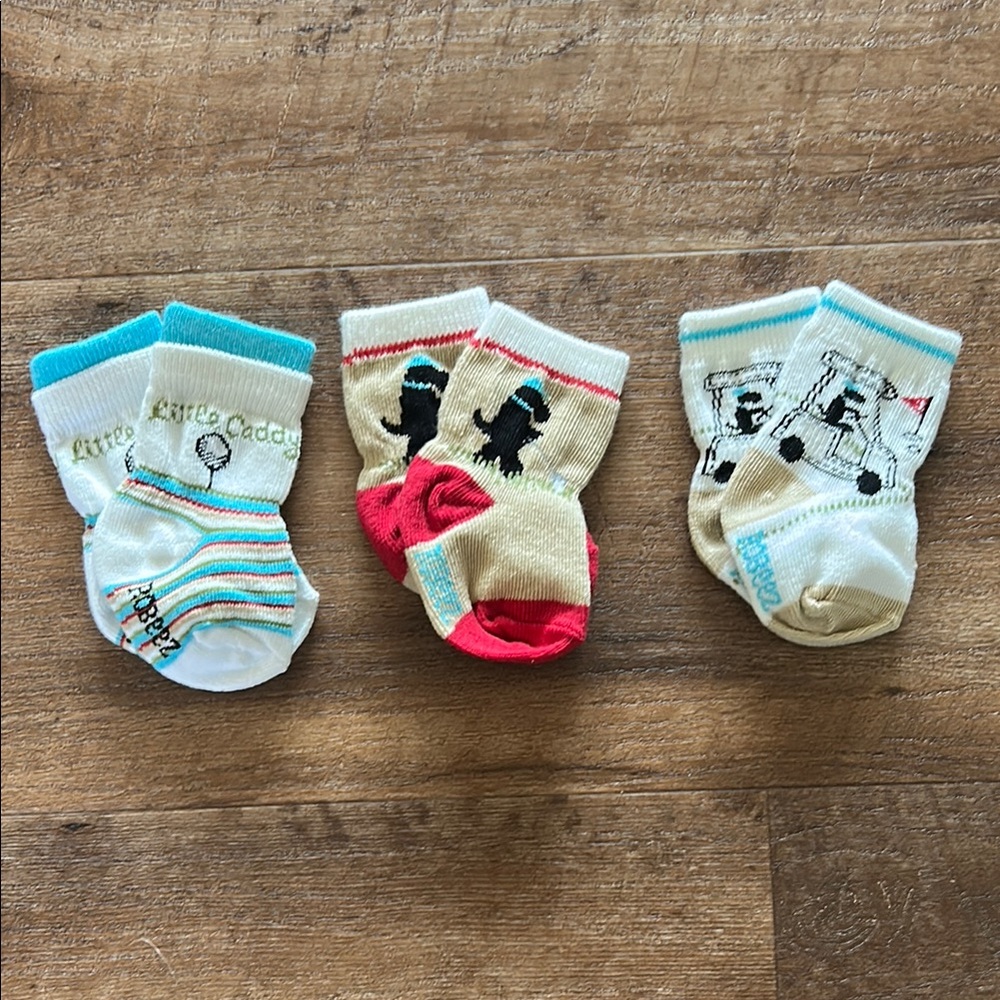 Robeez Organic Golf Themed Baby Socks Set of 3